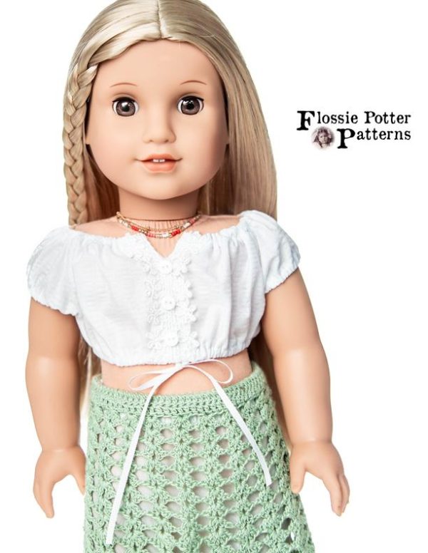 Peasant Crop Top 18  Doll Clothes Online - Image 3