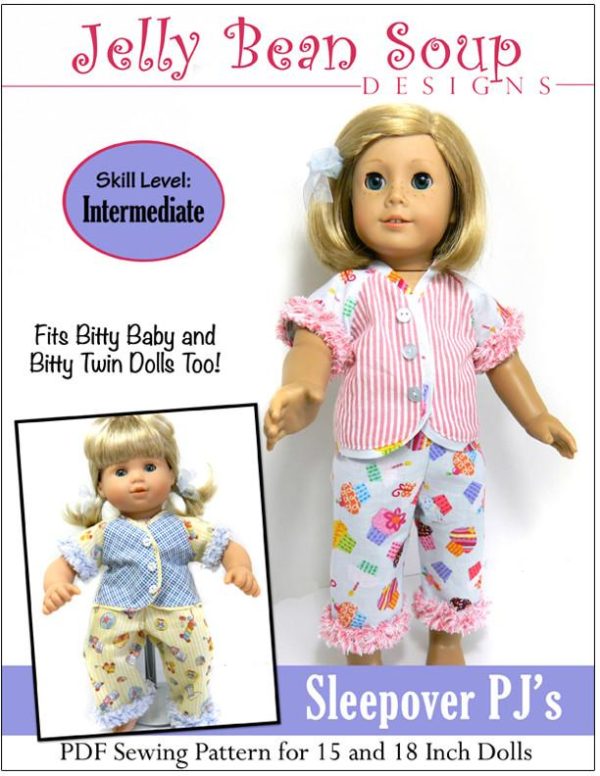 Sleepover PJ 15  and 18  Doll Clothes Pattern Discount