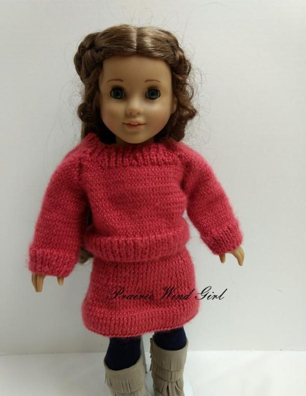 Eabha Knit Sweater 18  Doll Knitting Pattern on Sale - Image 2