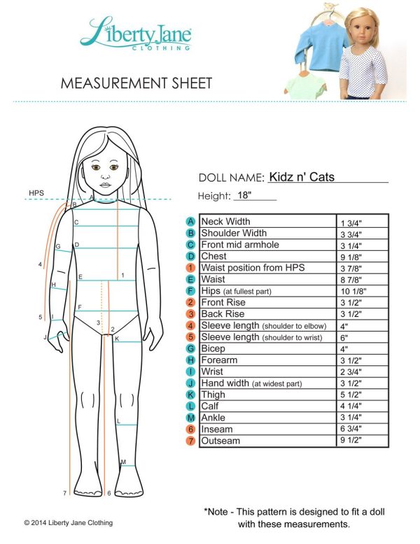 T-Shirt Variations Pattern for Kidz N Cats Dolls Hot on Sale - Image 4