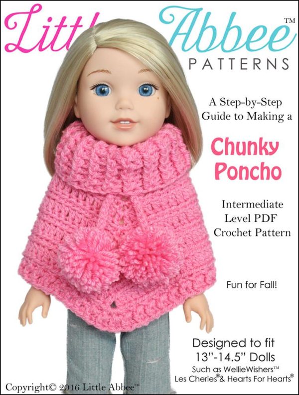 Chunky Poncho Crochet Pattern for 13-14.5  Dolls For Cheap