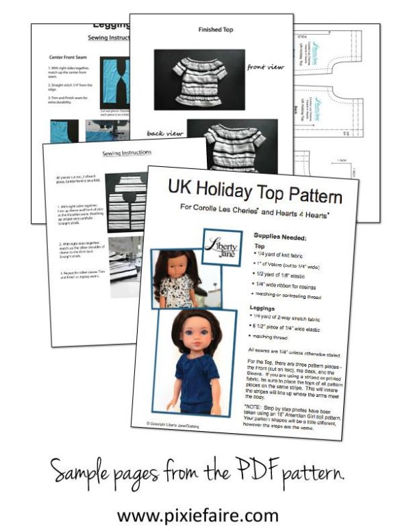 U.K. Holiday Outfit for Les Cheries and Hearts for Hearts Girls Dolls Supply - Image 3
