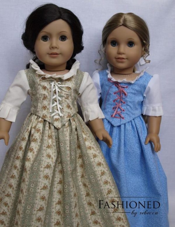 1774 Colonial Elegance Dress 18  Doll Clothes Pattern For Sale - Image 5