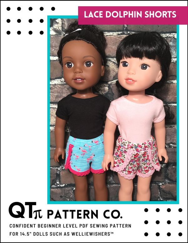 Lace Dolphin Shorts 14.5  Doll Clothes Pattern Supply