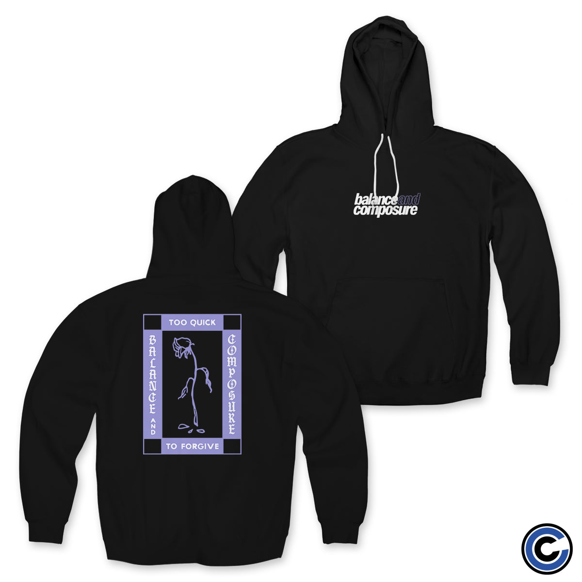 Balance and Composure   Too Quick To Forgive Black  Hoodie Discount