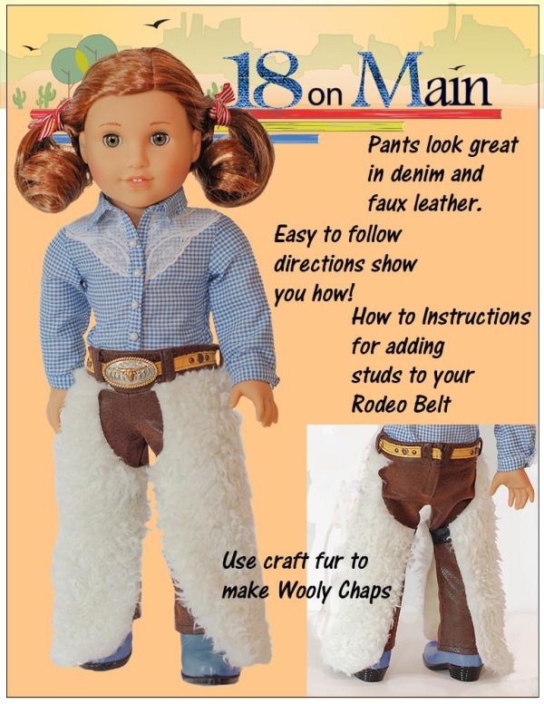 Cowgirl Ranch Chaps 18  Doll Clothes Pattern Sale - Image 2