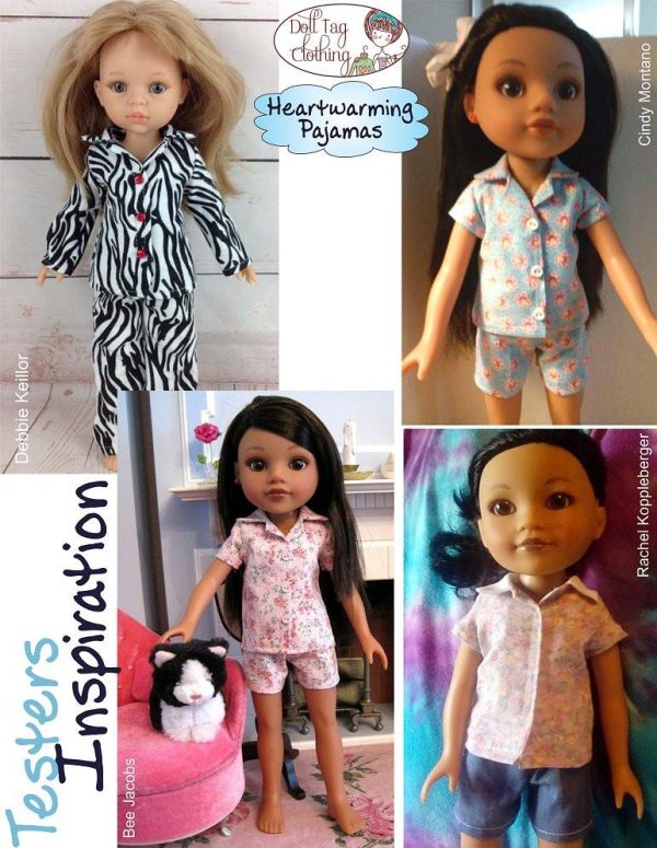 Heartwarming Pajamas Pattern for Les Cheries and Hearts For Hearts Girls Dolls Sale - Image 4