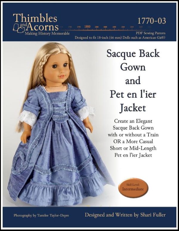 Sacque Back Gown and Pet en l ier 18  Doll Clothes Pattern For Cheap