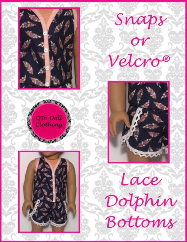Dolphin Romper 18  Doll Clothes Pattern Discount - Image 3