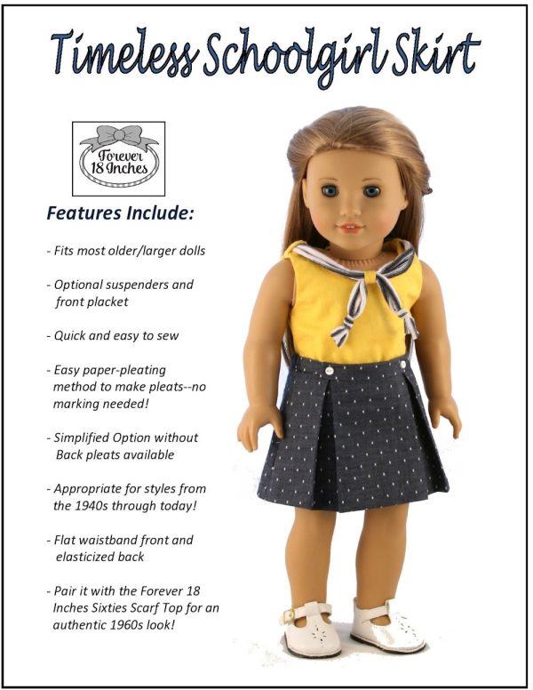Timeless Schoolgirl Skirt 18  Doll Clothes on Sale - Image 4