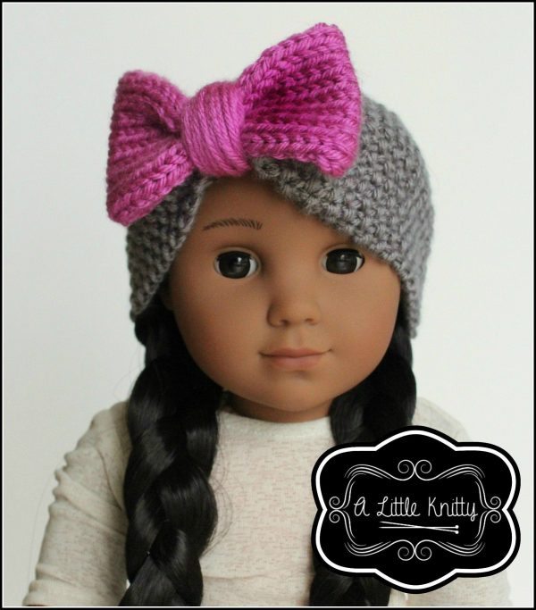 Olivia Earwarmer with Bow Knitting Pattern for Girls and 18 inch Dolls Online Hot Sale - Image 2