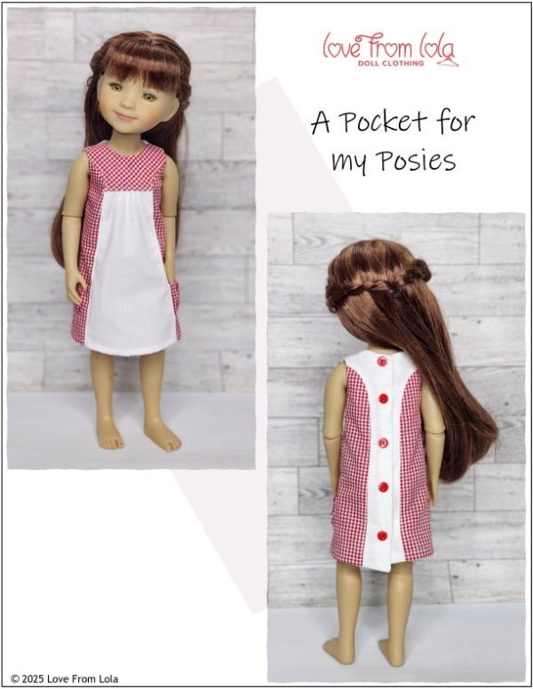 A Pocket For My Posies 14.5-15  Doll Clothes Pattern Discount - Image 3