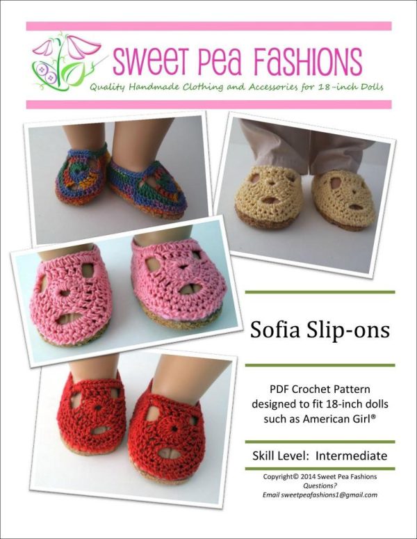 Sofia Crocheted 18  Doll Shoes Supply