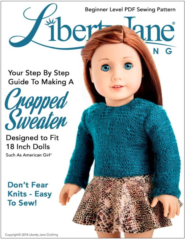 Cropped Sweater 18  Doll Clothes Pattern Online now
