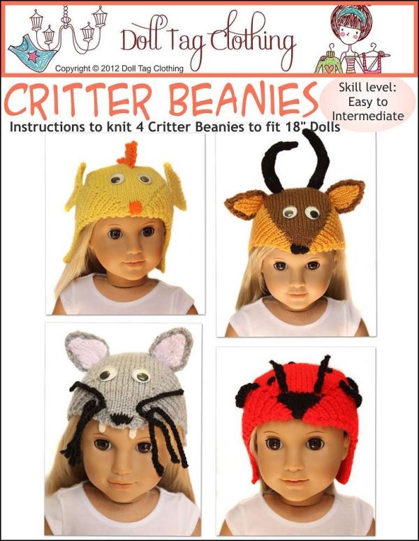 Critter Beanies Knitting Pattern Fashion