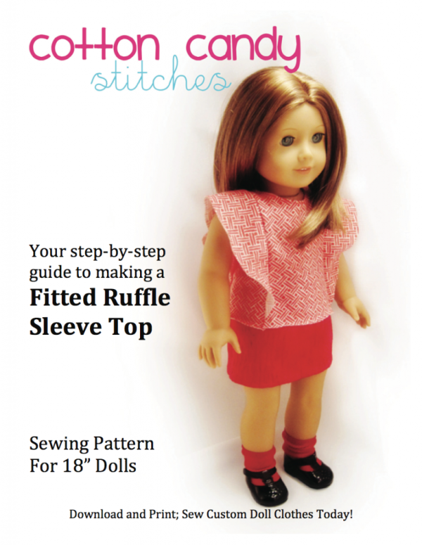 Fitted Ruffle Sleeve Top 18  Doll Clothes Pattern Supply