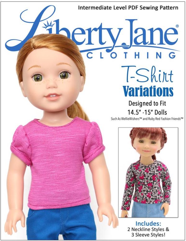 T-Shirt Variations 14.5 -15 Inch Doll Clothes Pattern Supply