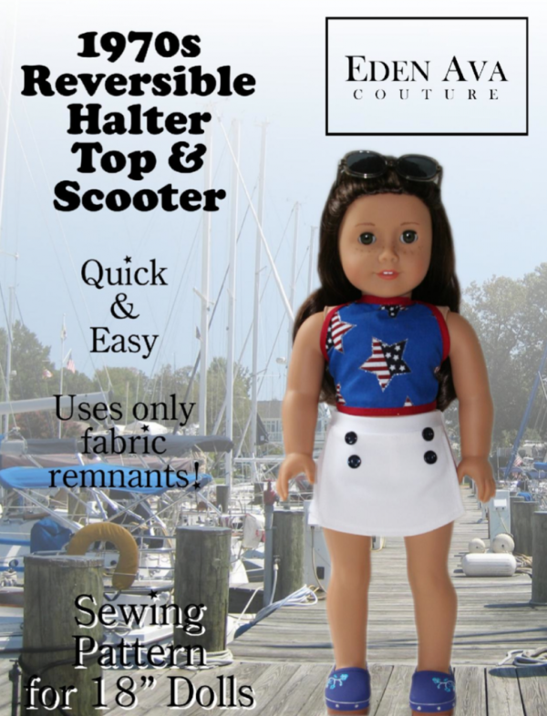 1970 s Reversible Halter Top and Scooter 18  Doll Clothes Online Hot Sale