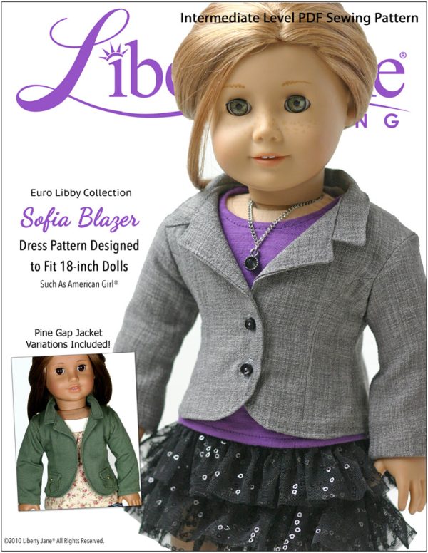 Sofia Blazer 18  Doll Clothes Pattern For Sale