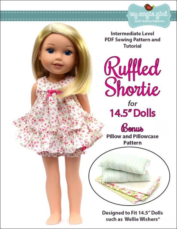 Ruffled Shortie Set 14.5  Doll Clothes Pattern on Sale