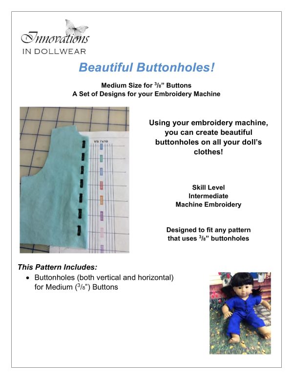 Beautiful Buttonholes! Medium Buttonholes Machine Embroidery Design For Cheap