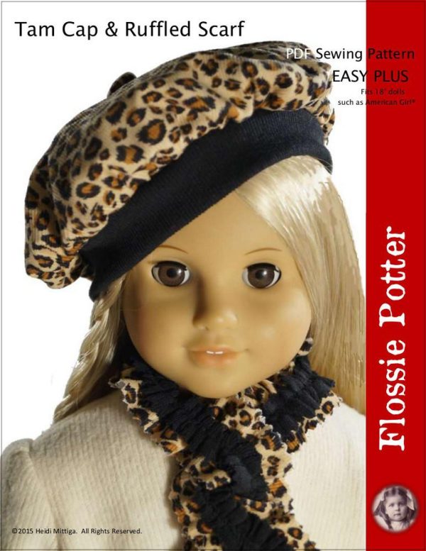 Tam Cap & Ruffled Scarf 18  Doll Clothes For Discount