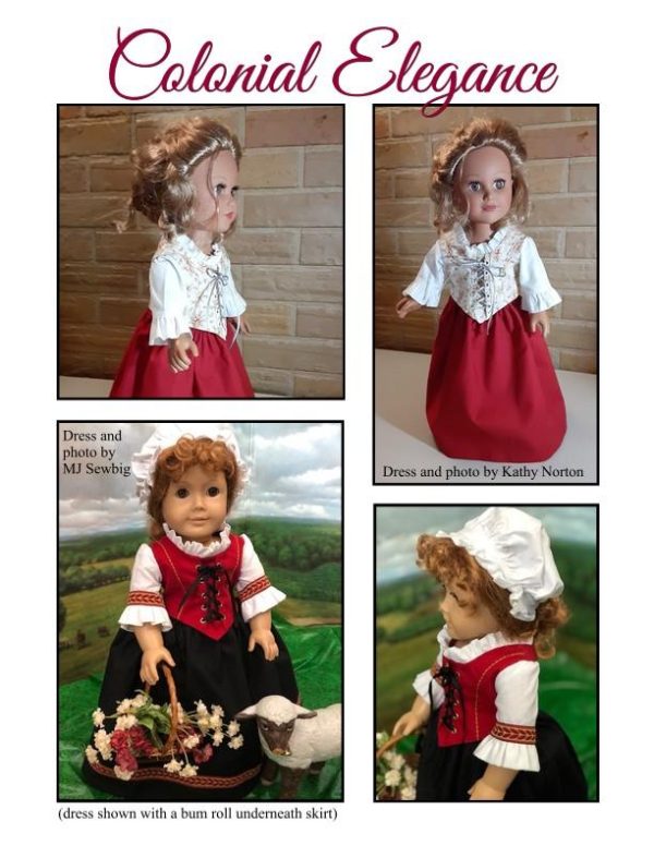 1774 Colonial Elegance Dress 18  Doll Clothes Pattern For Sale - Image 4