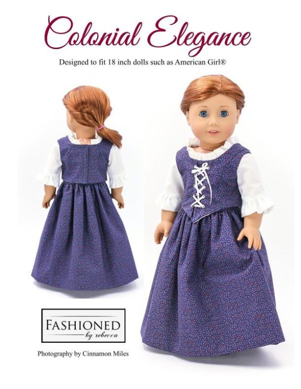 1774 Colonial Elegance Dress 18  Doll Clothes Pattern For Sale - Image 2