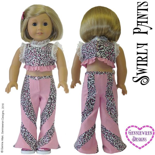 Swirly Pants 18  Doll Clothes Pattern Fashion - Image 3