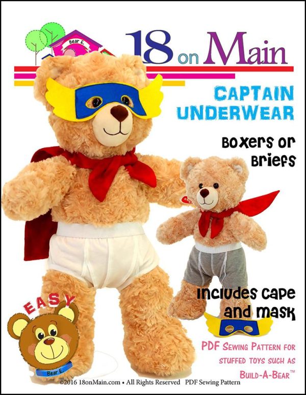 Captain Underwear Pattern for Build-A-Bear Dolls Hot on Sale