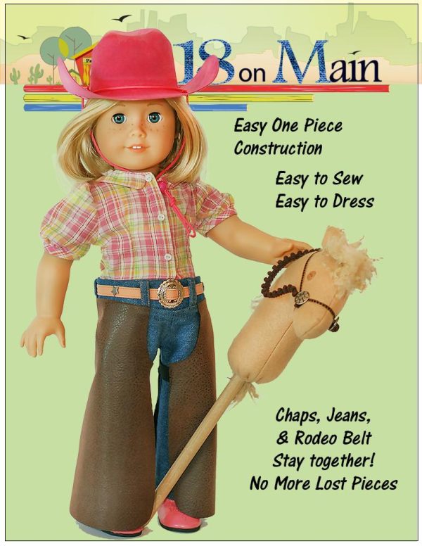 Cowgirl Ranch Chaps 18  Doll Clothes Pattern Sale - Image 3