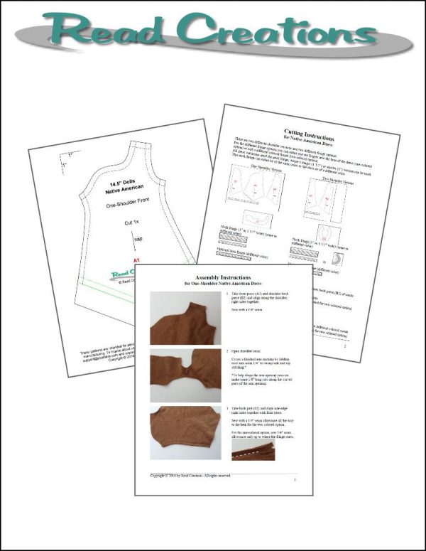 Native American Dress 14.5  Doll Clothes Pattern For Cheap - Image 4