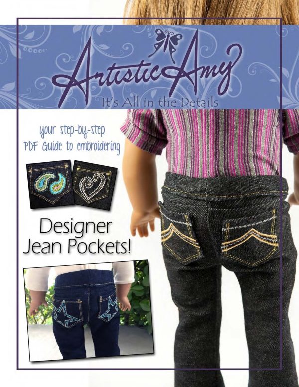 Designer Jean Pockets Machine Embroidery Designs Supply