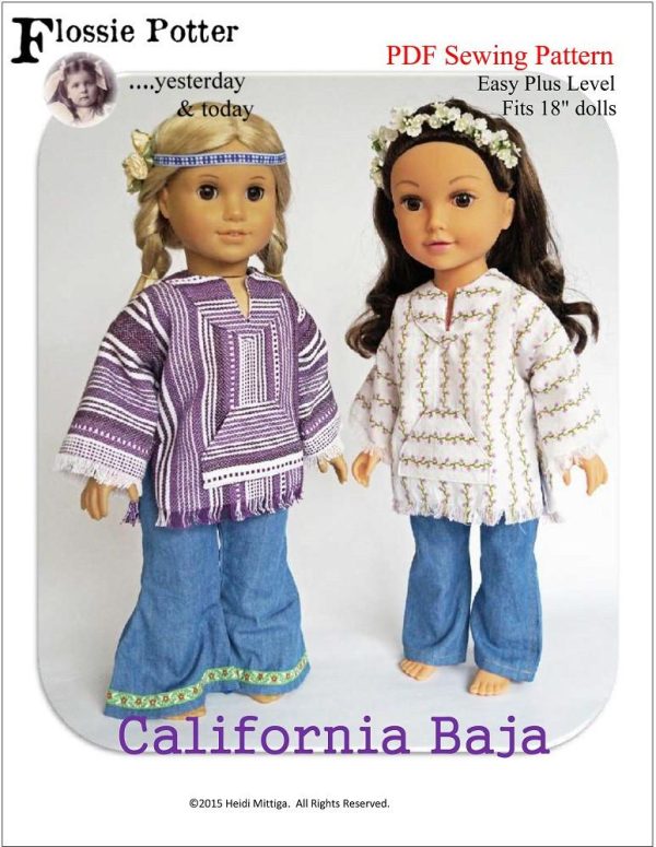 California Baja 18  Doll Clothes Pattern For Sale
