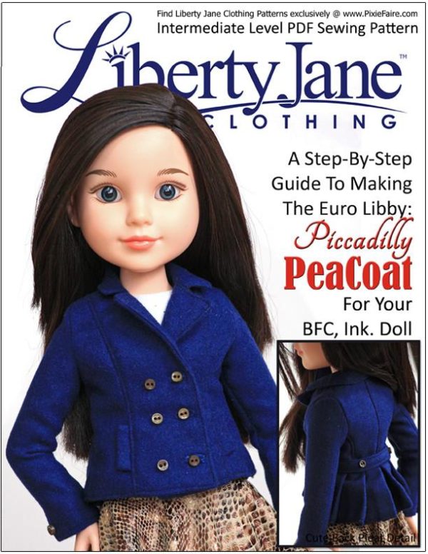 Piccadilly Peacoat Pattern for BFC, Ink. Dolls For Discount