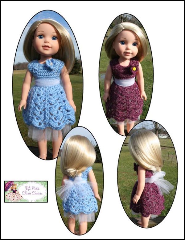 Tumbling Scallops 14.5  Doll Clothes Crochet Pattern on Sale - Image 2