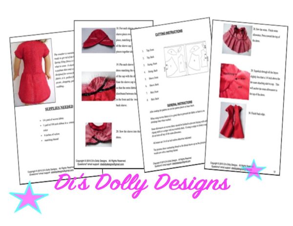 Spring Fling Dress 18  Doll Clothes Pattern For Cheap - Image 5
