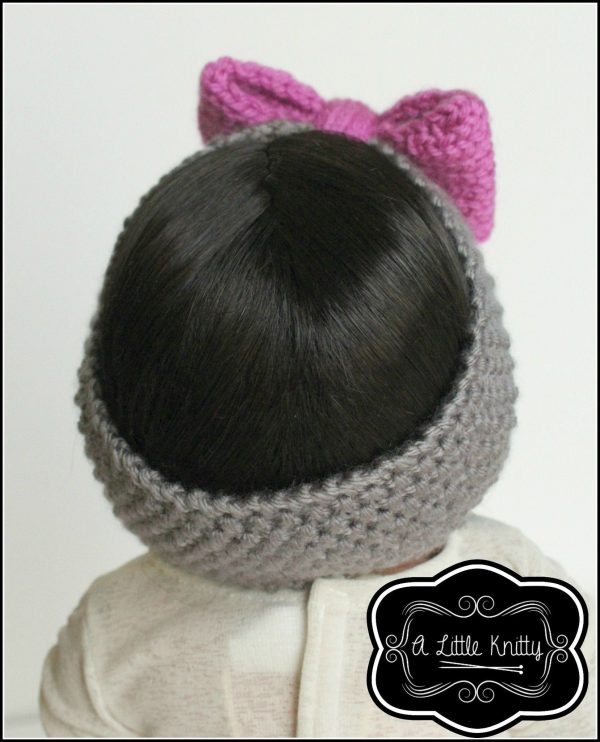 Portia Bow Hat Knitting Pattern for Girls and 18 inch Dolls Hot on Sale - Image 2