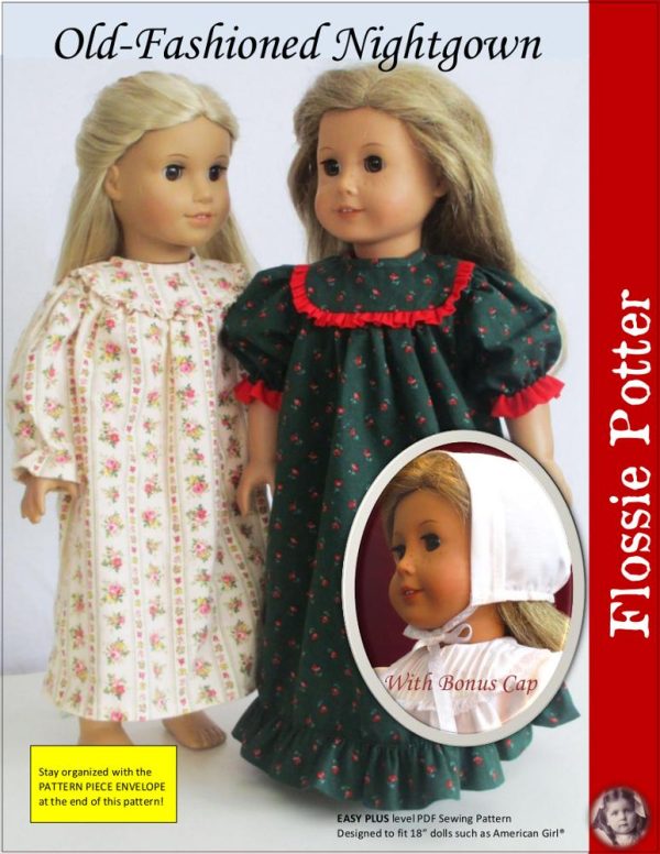 Old Fashioned Nightgown 18  Doll Clothes Pattern Sale