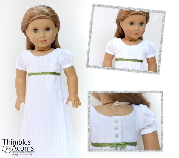 1790 Open Pelisse and Regency Dress 18  Doll Clothes Pattern Supply - Image 3