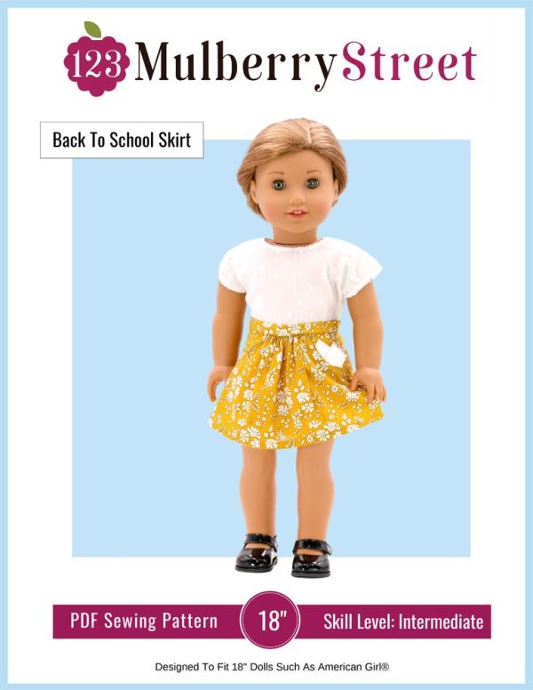 Back to School Skirt 18  Doll Clothes Pattern Online now