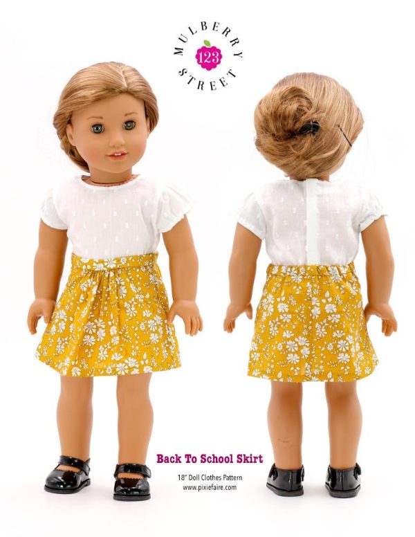 Back to School Skirt 18  Doll Clothes Pattern Online now - Image 3