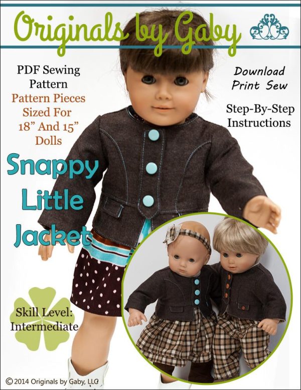 Snappy Little Jacket Bundle 15  and 18  Doll Clothes Pattern For Cheap