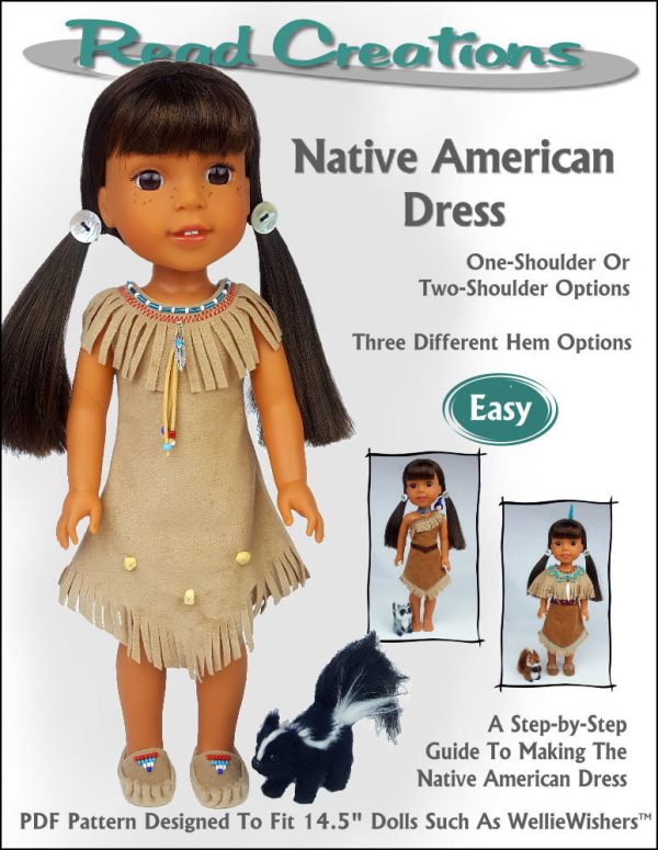 Native American Dress 14.5  Doll Clothes Pattern For Cheap