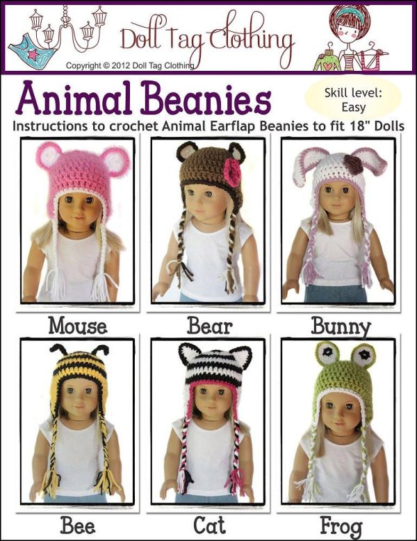 Animal Beanies Crochet Pattern Hot on Sale