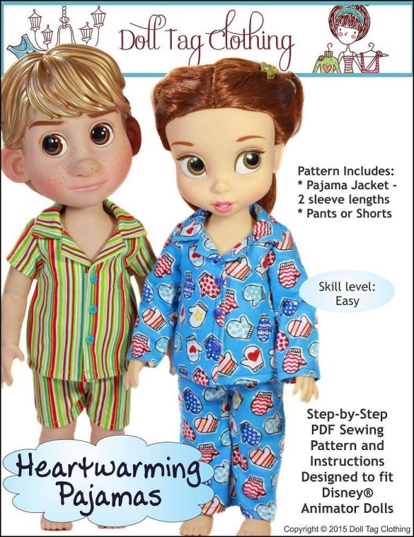 Heartwarming Pajamas Pattern for Disney Animator Dolls on Sale
