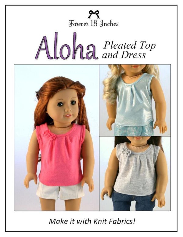 Aloha Pleated Top and Dress 18  Doll Clothes Pattern Online Hot Sale - Image 2