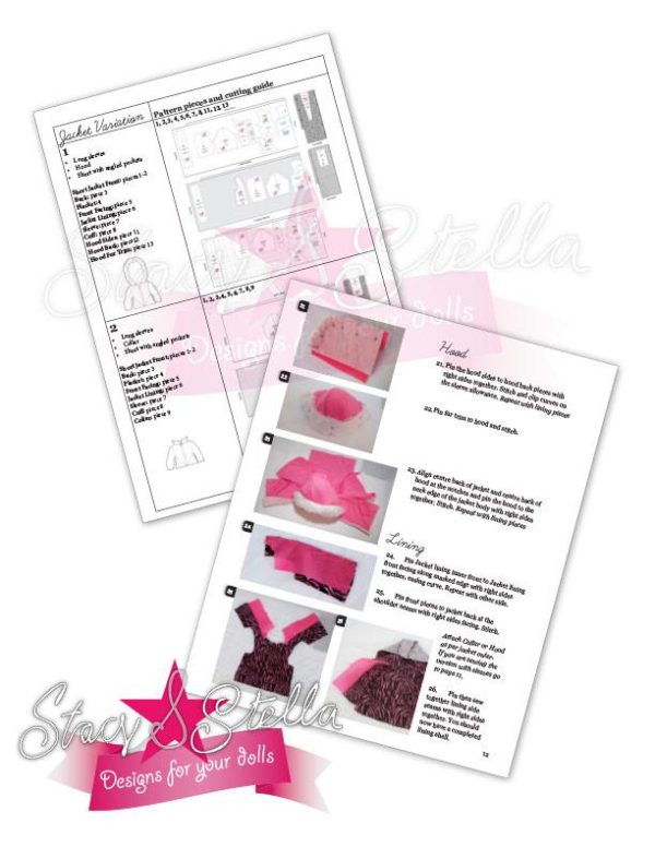 Puffer Jacket 18   Doll Clothes Pattern For Sale - Image 2