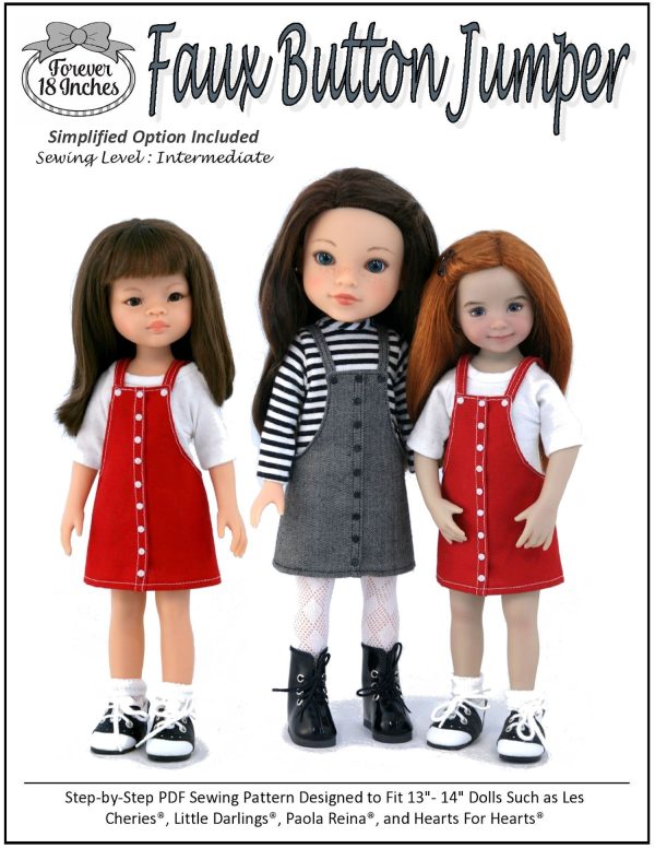 Faux Button Jumper for 13  - 14  Dolls For Discount