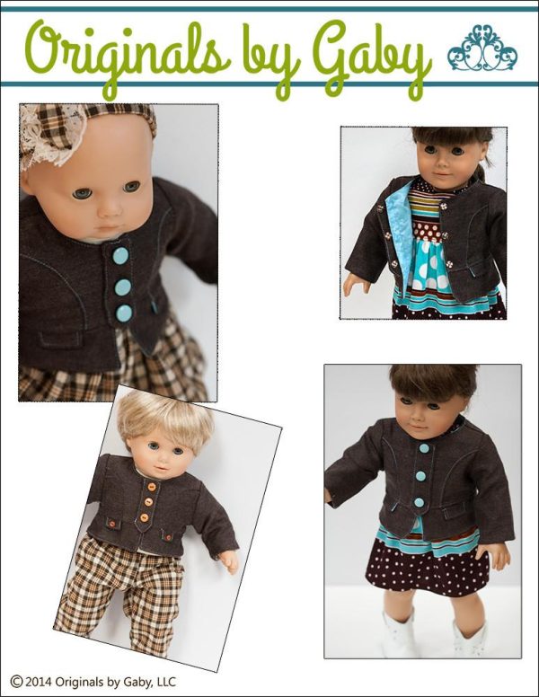 Snappy Little Jacket Bundle 15  and 18  Doll Clothes Pattern For Cheap - Image 2